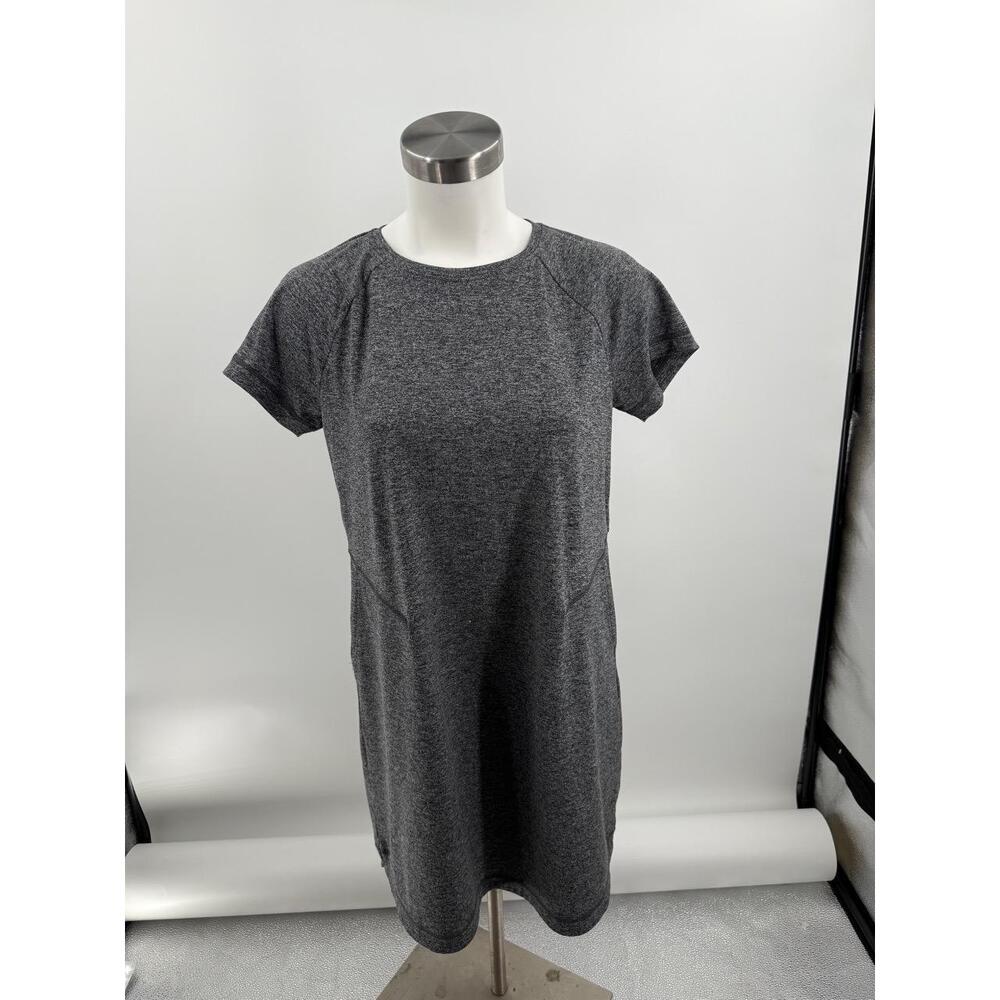 J Jill Heather Gray Short Sleeve Crew‎ Neck Casual Shirttail Dress XS Petite